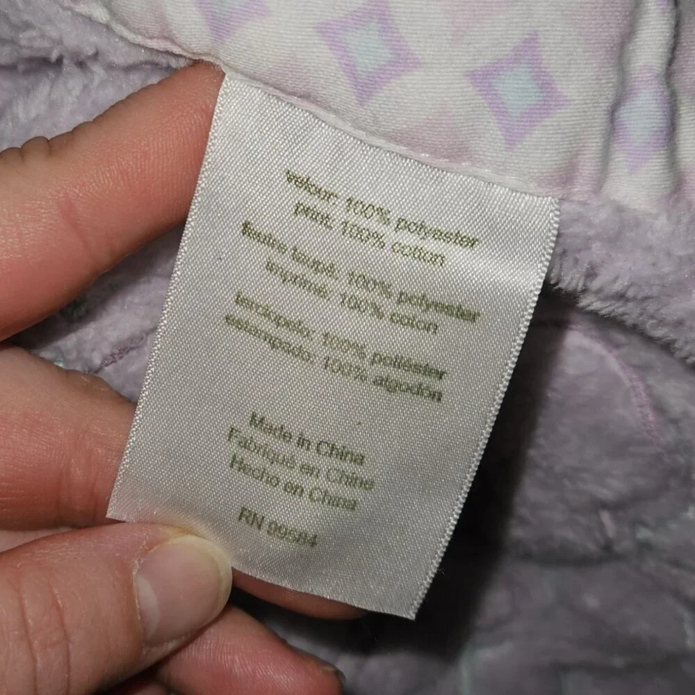 Kidsline by Dena Fleece Purple Flower Baby Blanket Diamond Trim 28